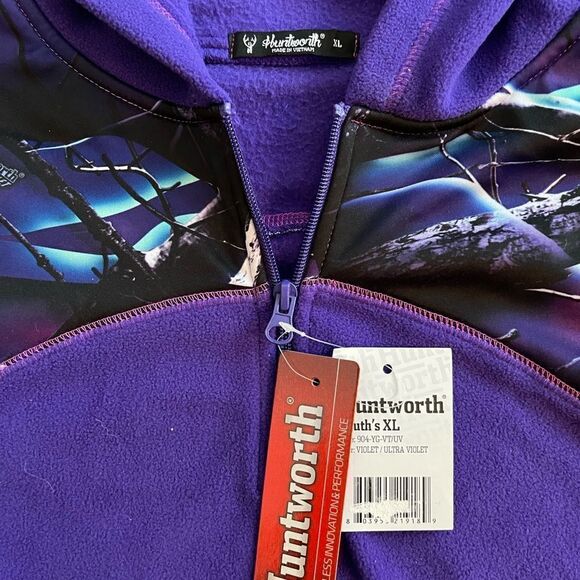 Huntworth Youth Girl’s 2-Tone Fleece ¼ Zip Pullover Hoodie  • XL • NWT - Picture 7 of 8